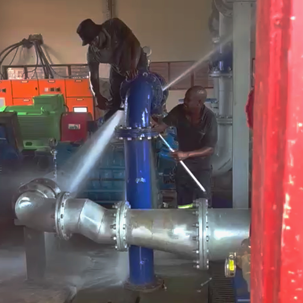 A picture of industrial water pumps